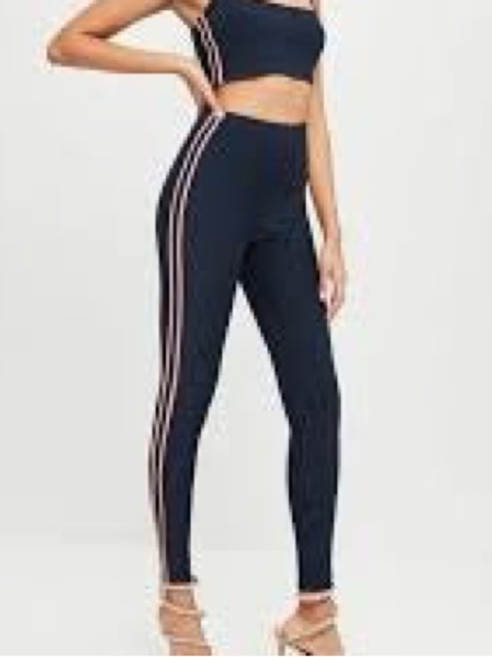 Carli Bybel X Missguided NEW! - Women's Navy Blue and Pink Striped Set